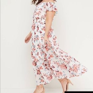 Lane Bryant Smocked Shoulder Midi Dress